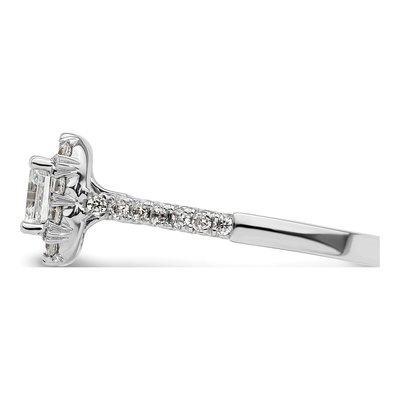 14K White Gold Diamond Halo Engagement Ring Semi-Mount – view 5