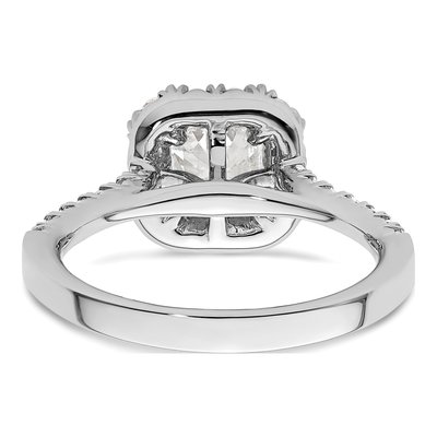 14K White Gold Diamond Halo Engagement Ring Semi-Mount – view 7