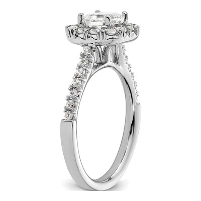 14K White Gold Diamond Halo Engagement Ring Semi-Mount – view 8