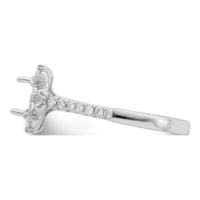 14K White Gold Diamond Asscher Halo Engagement Ring Semi-Mount – view 5