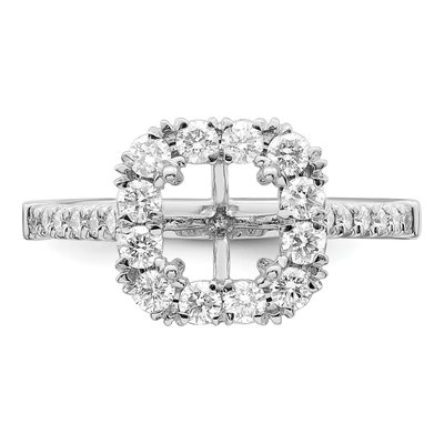 14K White Gold Lab-Grown Diamond Asscher Halo Engagement Ring Semi-Mount – view 5