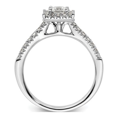 14K White Gold Diamond Halo Engagement Ring Semi-Mount – view 3