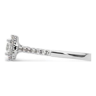 14K White Gold Diamond Halo Engagement Ring Semi-Mount – view 4