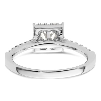 14K White Gold Diamond Halo Engagement Ring Semi-Mount – view 6