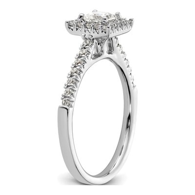 14K White Gold Diamond Halo Engagement Ring Semi-Mount – view 7