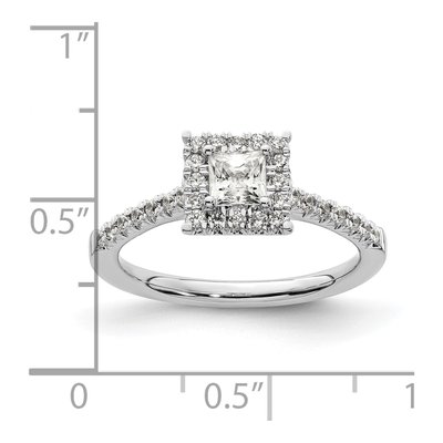 14K White Gold Diamond Halo Engagement Ring Semi-Mount – view 8