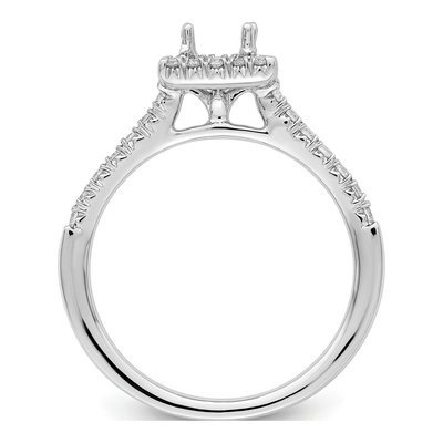 14K White Gold Diamond Princess Halo Engagement Ring Semi-Mount – view 3
