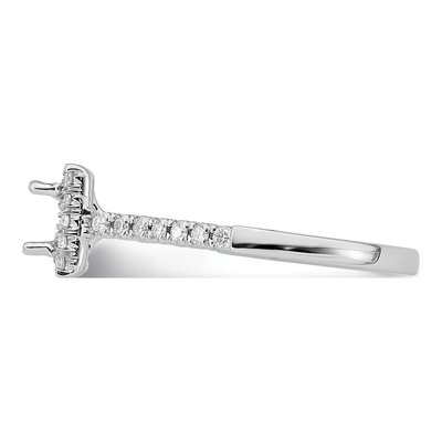 14K White Gold Diamond Princess Halo Engagement Ring Semi-Mount – view 4