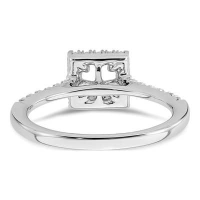 14K White Gold Diamond Princess Halo Engagement Ring Semi-Mount – view 6