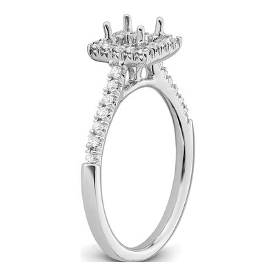 14K White Gold Lab-Grown Diamond Princess Halo Engagement Ring Semi-Mount – view 7