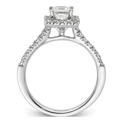14K White Gold Diamond Halo Engagement Ring Semi-Mount – view 3