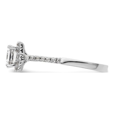 14K White Gold Diamond Halo Engagement Ring Semi-Mount – view 4