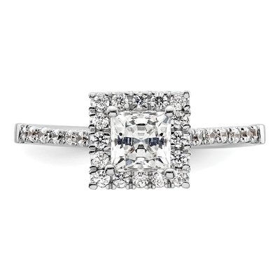 14K White Gold Diamond Halo Engagement Ring Semi-Mount – view 5