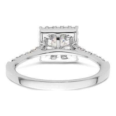 14K White Gold Diamond Halo Engagement Ring Semi-Mount – view 6
