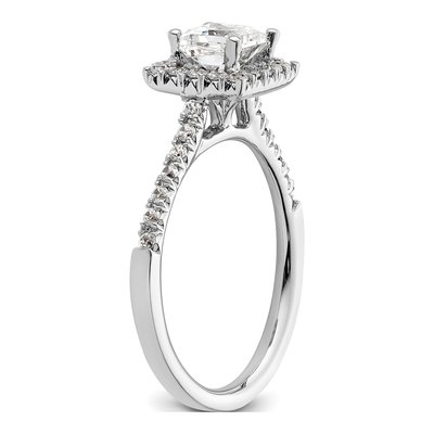 14K White Gold Diamond Halo Engagement Ring Semi-Mount – view 7