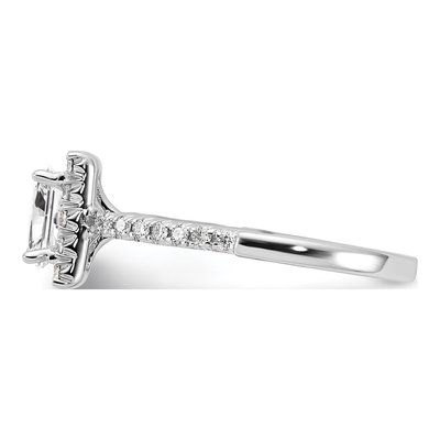 14K White Gold Lab-Grown Diamond Princess Halo Engagement Ring Semi-Mount – view 4