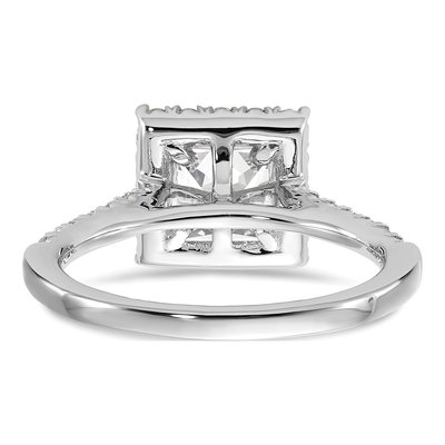 14K White Gold Diamond Halo Engagement Ring Semi-Mount – view 6