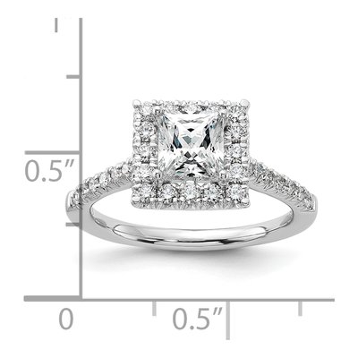14K White Gold Diamond Halo Engagement Ring Semi-Mount – view 8