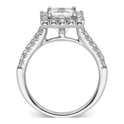 14K White Gold Diamond Halo Engagement Ring Semi-Mount – view 3