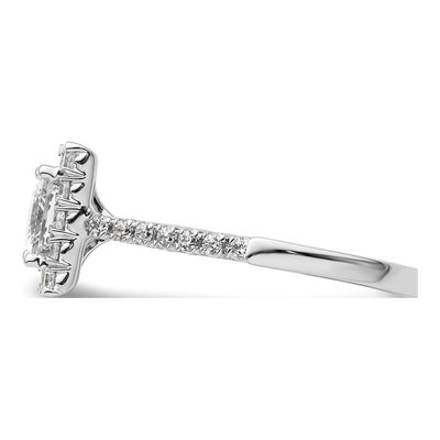 14K White Gold Diamond Halo Engagement Ring Semi-Mount – view 4