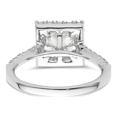 14K White Gold Diamond Halo Engagement Ring Semi-Mount – view 6