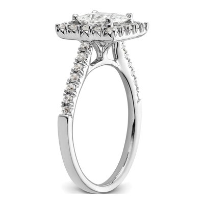 14K White Gold Diamond Halo Engagement Ring Semi-Mount – view 7