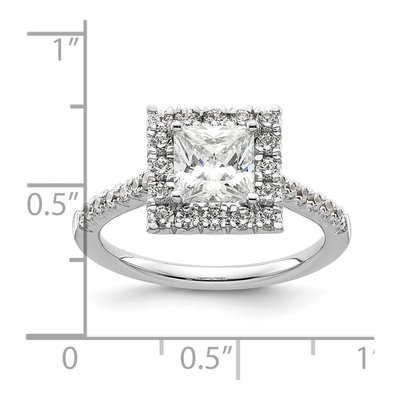 14K White Gold Diamond Halo Engagement Ring Semi-Mount – view 8