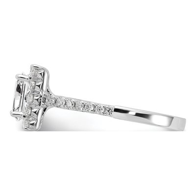 14K White Gold Lab-Grown Diamond Halo Engagement Ring Semi-Mount – view 4