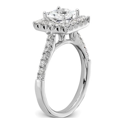 14K White Gold Lab-Grown Diamond Halo Engagement Ring Semi-Mount – view 7
