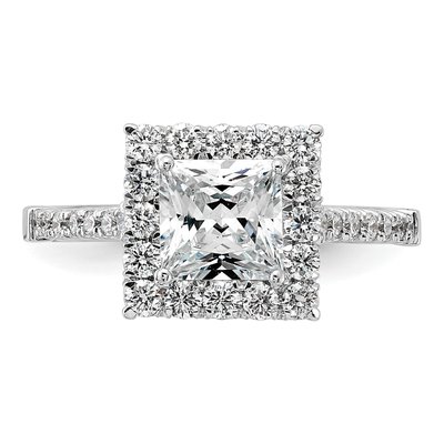 14K White Gold Lab-Grown Diamond Halo Engagement Ring Semi-Mount – view 5