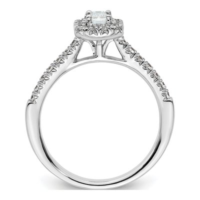 14K White Gold Diamond Halo Engagement Ring Semi-Mount – view 3