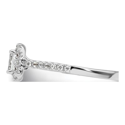 14K White Gold Diamond Halo Engagement Ring Semi-Mount – view 5