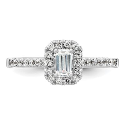 14K White Gold Diamond Halo Engagement Ring Semi-Mount – view 6
