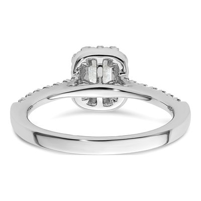 14K White Gold Diamond Halo Engagement Ring Semi-Mount – view 7