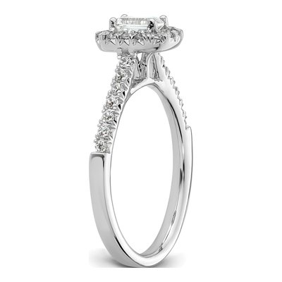 14K White Gold Diamond Halo Engagement Ring Semi-Mount – view 8