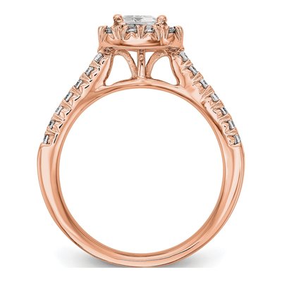 10K Rose Gold Diamond Halo Engagement Ring Semi-Mount – view 2