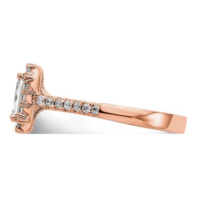10K Rose Gold Diamond Halo Engagement Ring Semi-Mount – view 4