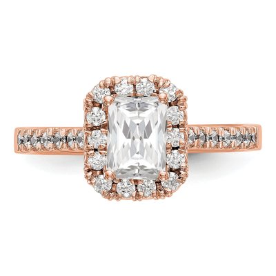 10K Rose Gold Diamond Halo Engagement Ring Semi-Mount – view 5