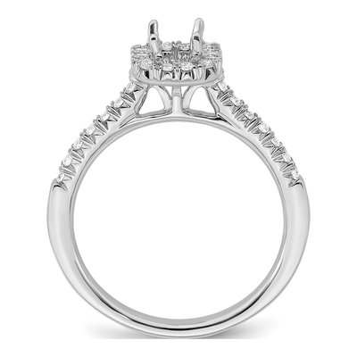 14K White Gold Lab-Grown Diamond Halo Engagement Ring Semi-Mount – view 3