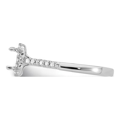 14K White Gold Lab-Grown Diamond Halo Engagement Ring Semi-Mount – view 5