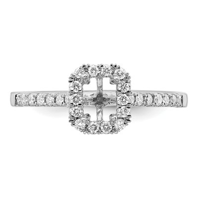 14K White Gold Lab-Grown Diamond Halo Engagement Ring Semi-Mount – view 6