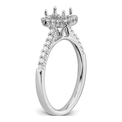 14K White Gold Lab-Grown Diamond Halo Engagement Ring Semi-Mount – view 8