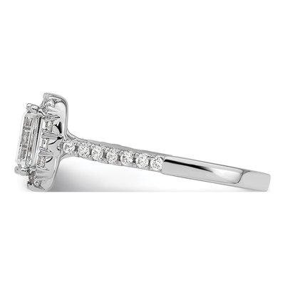 14K White Gold Diamond Halo Engagement Ring Semi-Mount – view 4
