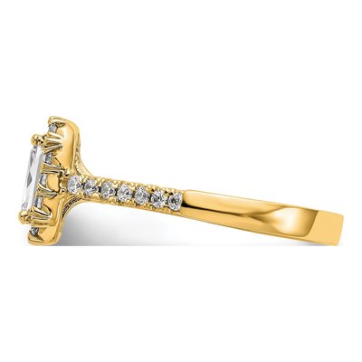 14K Yellow Gold Diamond Emerald-Cut Halo Engagement Ring Semi-Mount – view 4