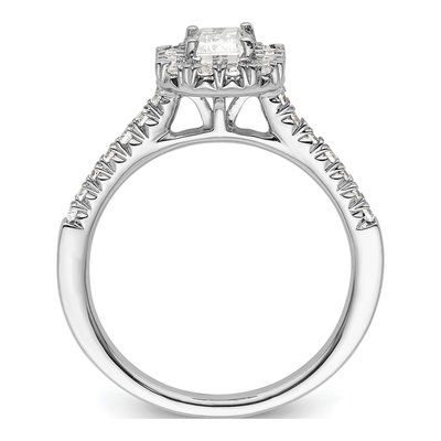 14K White Gold Diamond Halo Engagement Ring Semi-Mount – view 3