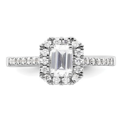 14K White Gold Diamond Halo Engagement Ring Semi-Mount – view 5