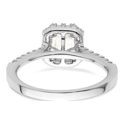 14K White Gold Diamond Halo Engagement Ring Semi-Mount – view 6