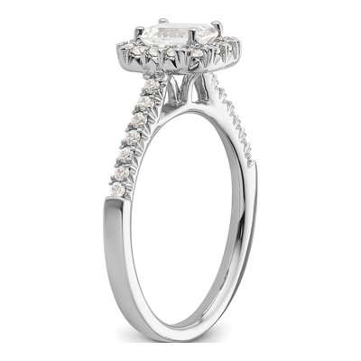 14K White Gold Diamond Halo Engagement Ring Semi-Mount – view 7