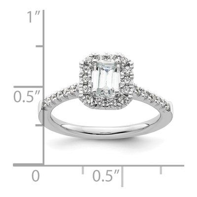14K White Gold Diamond Halo Engagement Ring Semi-Mount – view 8