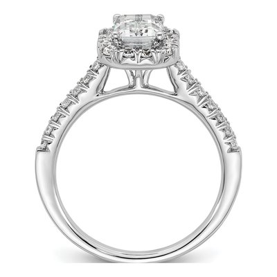 14K White Gold Diamond Halo Engagement Ring Semi-Mount – view 3